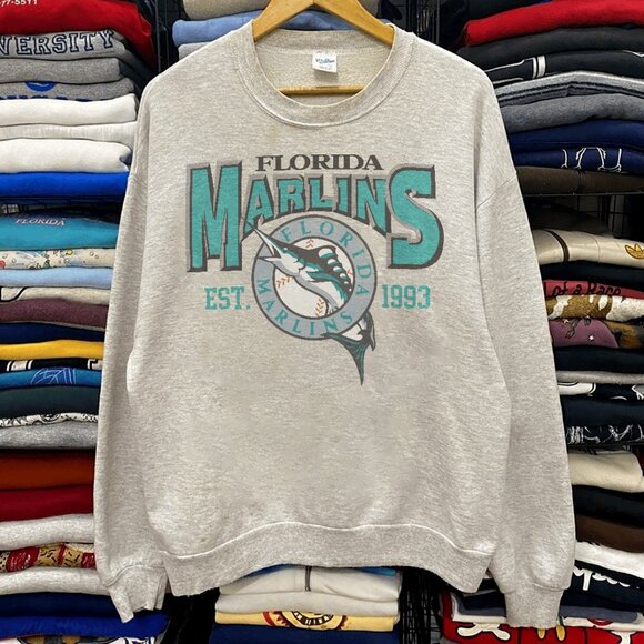 Vintage 90s MLB Florida Marlins Champions Sweatshirt , Florida Marlins Shirt - Picture 1 of 2